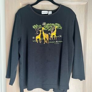 Black Giraffe Print Shirt